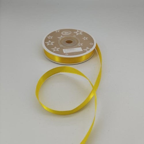 Satin Ribbon 1cm ( 22m - lemon-yellow) - Pack of 6