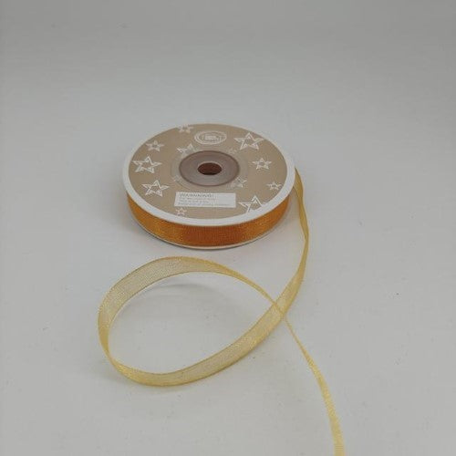 Organza Ribbon 1cm  ( 22m - Gold) - Pack of 6