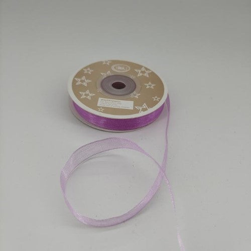 Organza Ribbon 1cm  ( 22m - Lavender Purple) - Pack of 6