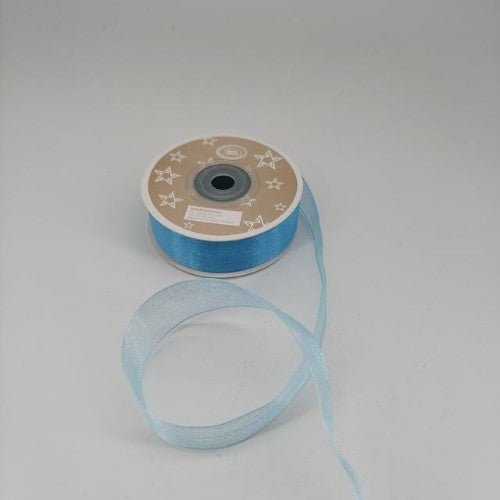 Organza Ribbon 2cm  ( 22m - Blue) - Pack of 6