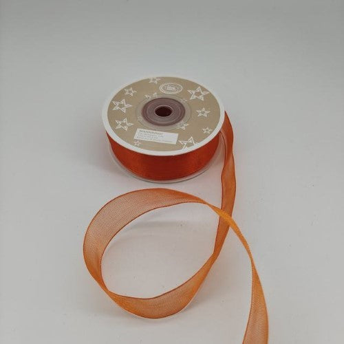 Organza Ribbon 2cm  ( 22m - Orange ) - Pack of 6