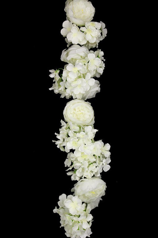 Articifial  - Rose, Peony, Hydrangea & Wisteria Garland (32 Heads) - Set of 12