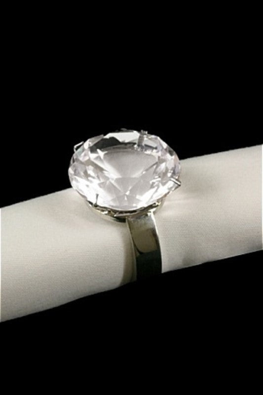 Crystal / Metal Napkin Ring with Diamond - Size 40mm

 - Set of 6