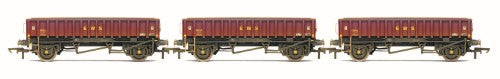 Hornby MHA Ballast Wagon 3 Pack EWS, detailed model trains showcasing Era 9 British rail transport authenticity.