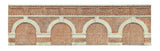 Hornby Accessories - Low Lev. Arch. Retain.Wall-Red