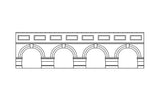 Hornby Accessories - Low Lev. Arch. Retain.Wall-Red