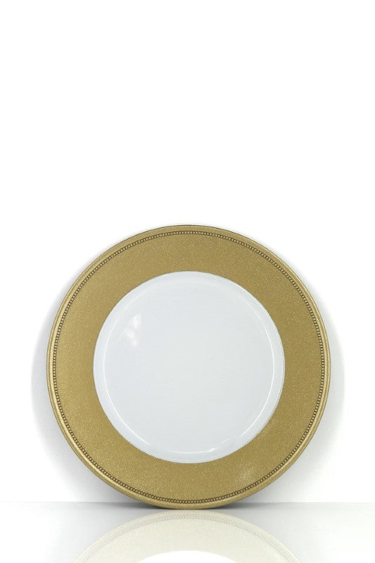 Glitter Gold Rim Charger Plate Plastic - Set of 24