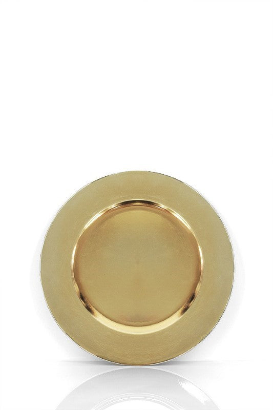 Gold Mirror Finish Charger Plate Plastic - Set of 24