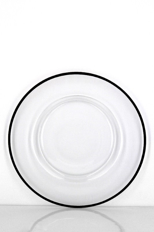 Fine Rim Glass Charger Plate - Set of 12