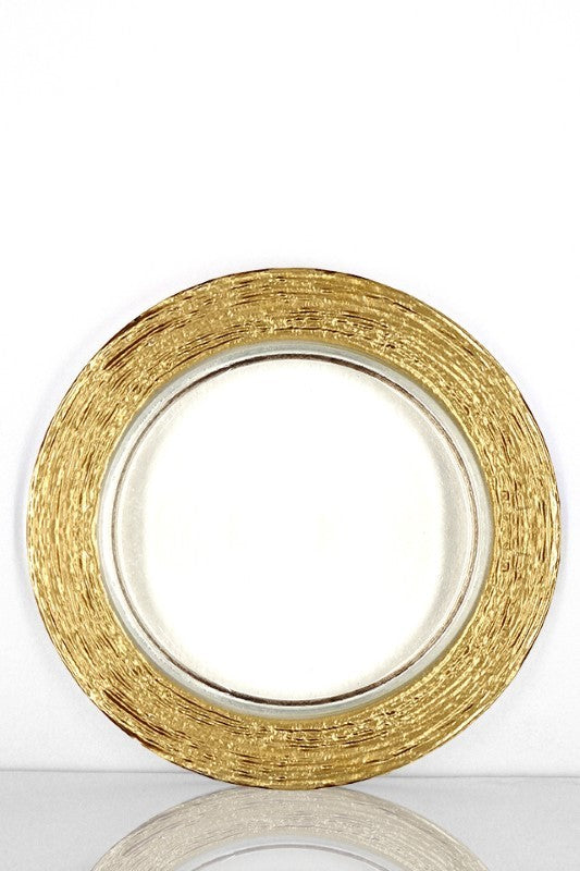 Metallic Edge Glass Charger Plate