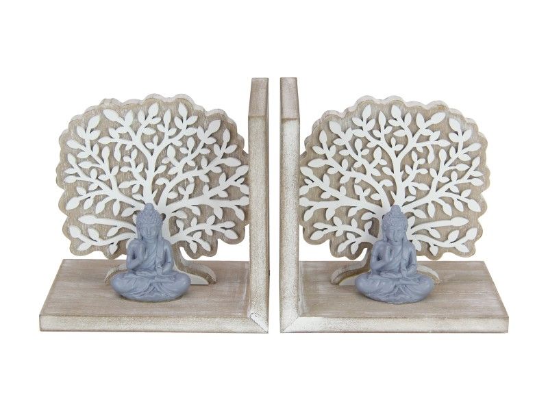16cm Buddha / Tree of Life Bookends Set of 2  - Pack of 2
