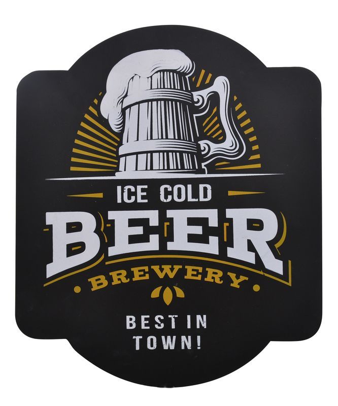 Wall Art - 33cm Ice Cold Beer Plaque  - Pack of 4