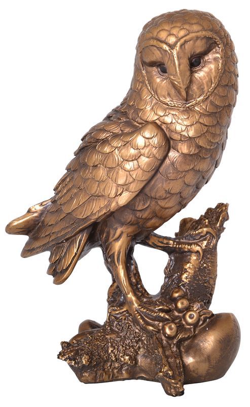 Ornament - 18cm Bronze Owl on Branch