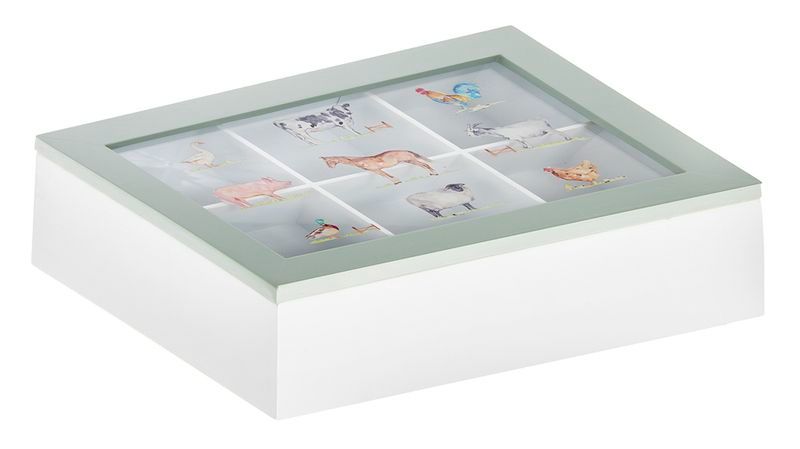 25cm Country Life Tea Box  - Pack of 2