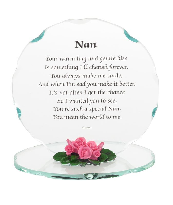14cm Glass Plaque Nan  - Pack of 2
