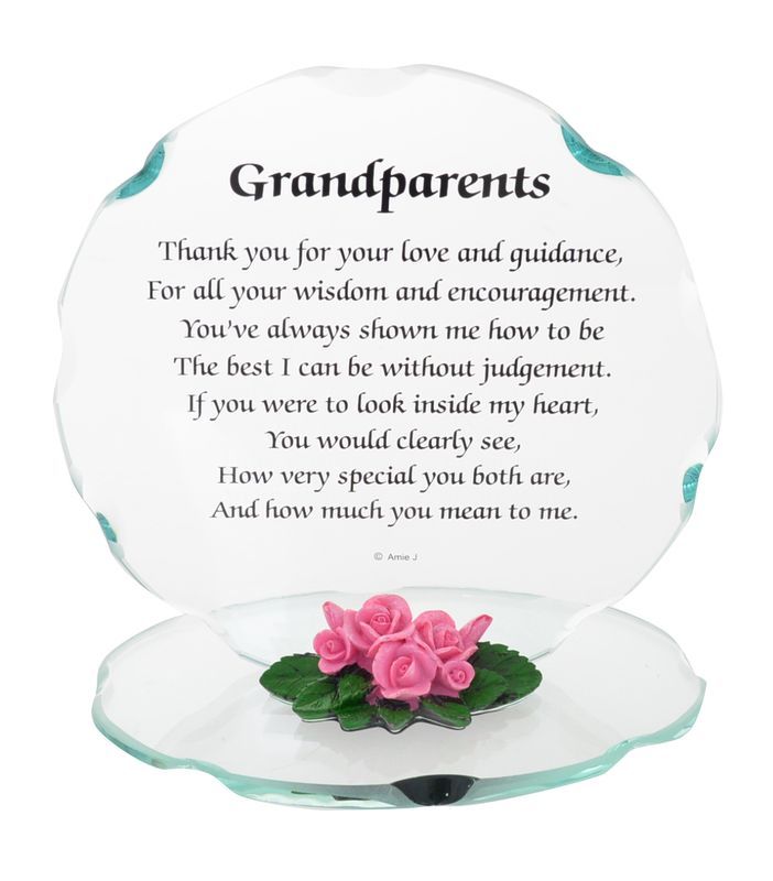 14cm Glass Plaque Grandparents  - Pack of 2