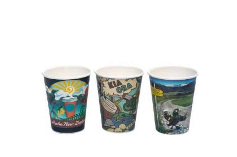 Cup Hot Paper Kiwiana 400ml - Future Friendly - 50PC