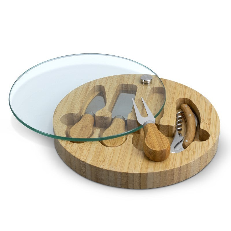 Cheese Board - NATURA Glass  Bamboo
