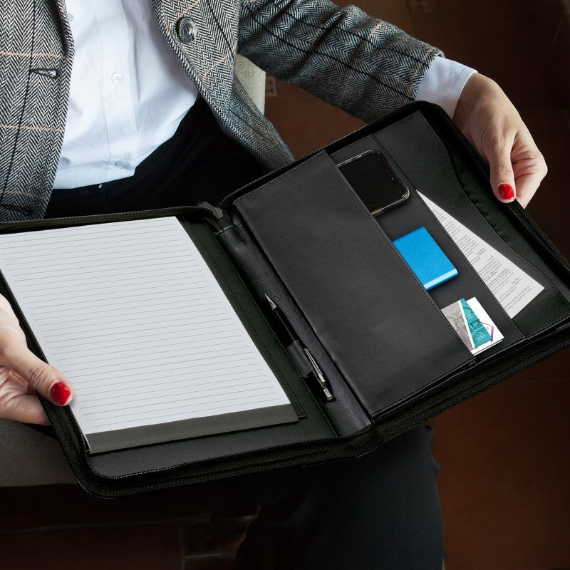 A4 Leather Portfolio - Beaufort (Black)