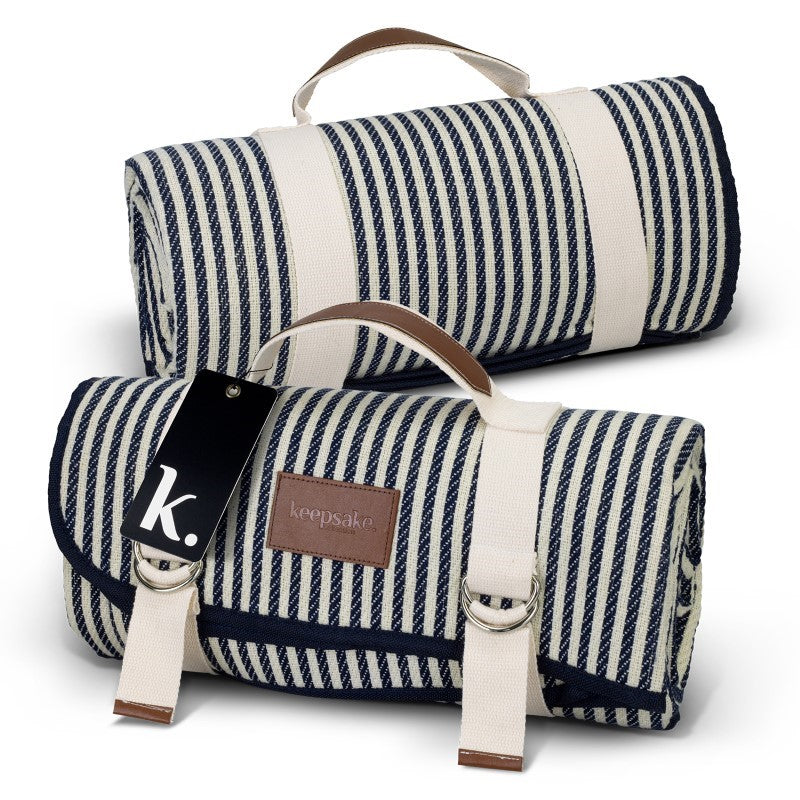 Picnic Blanket - Keepsake (Natural/Navy)