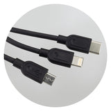 Triple Connector Cable - Bamboo Natural/Black (Set of 10)