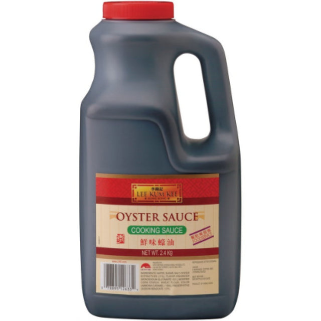 Lee Kum Kee 2.4KG oyster sauce bottle, perfect for enhancing stir-fries, marinades, and barbecues with rich umami flavor.