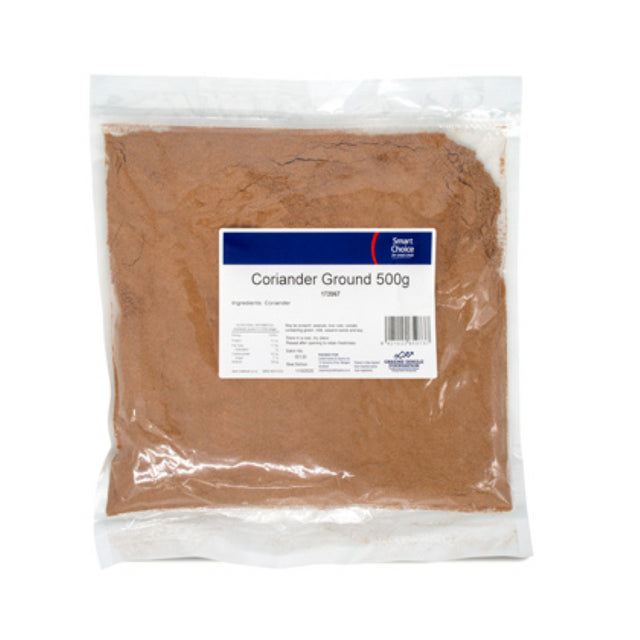 Premium 500g ground coriander, sourced from India, perfect for enhancing culinary flavors.