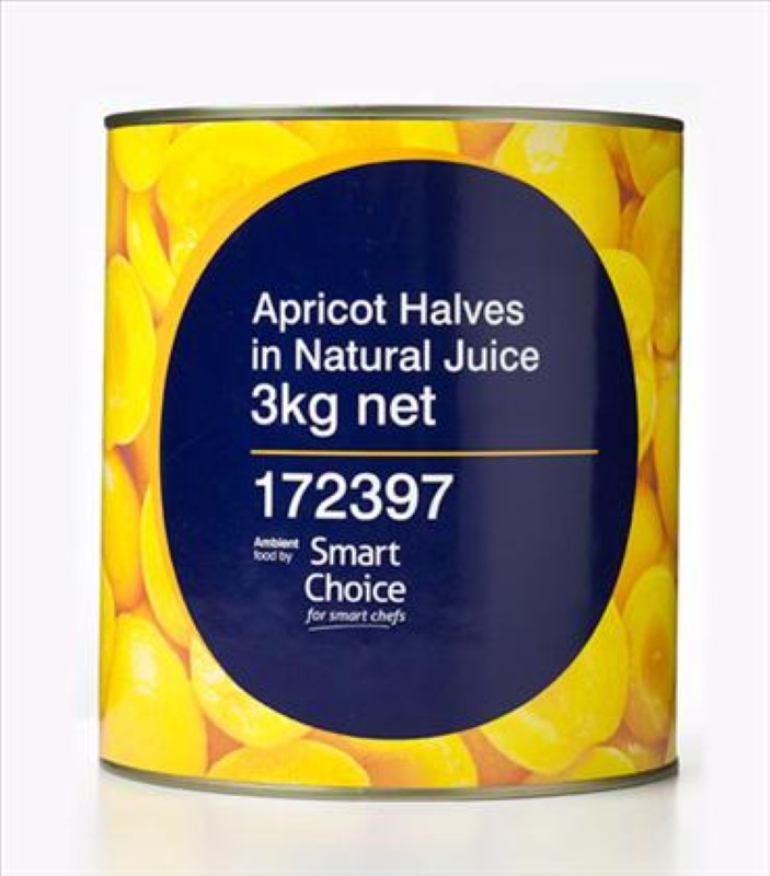 Apricots Halves Natural Juice - Smart Choice - 3KG