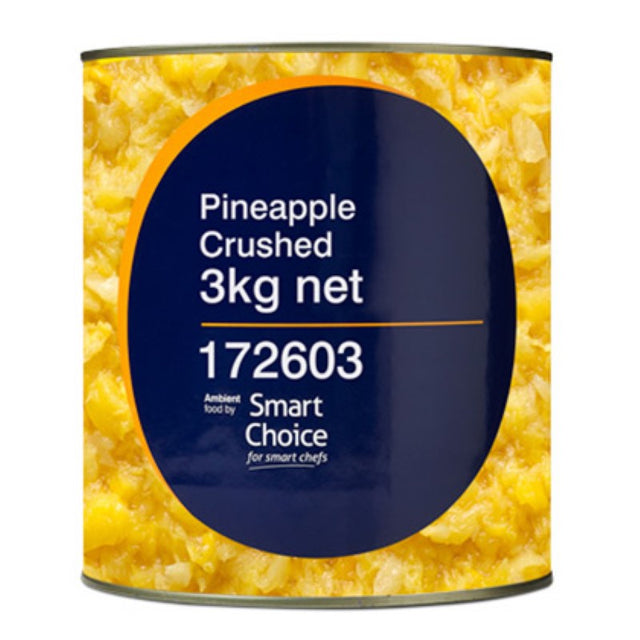 3KG can of crushed pineapple in juice, perfect for adding tropical flavor to dishes and beverages.