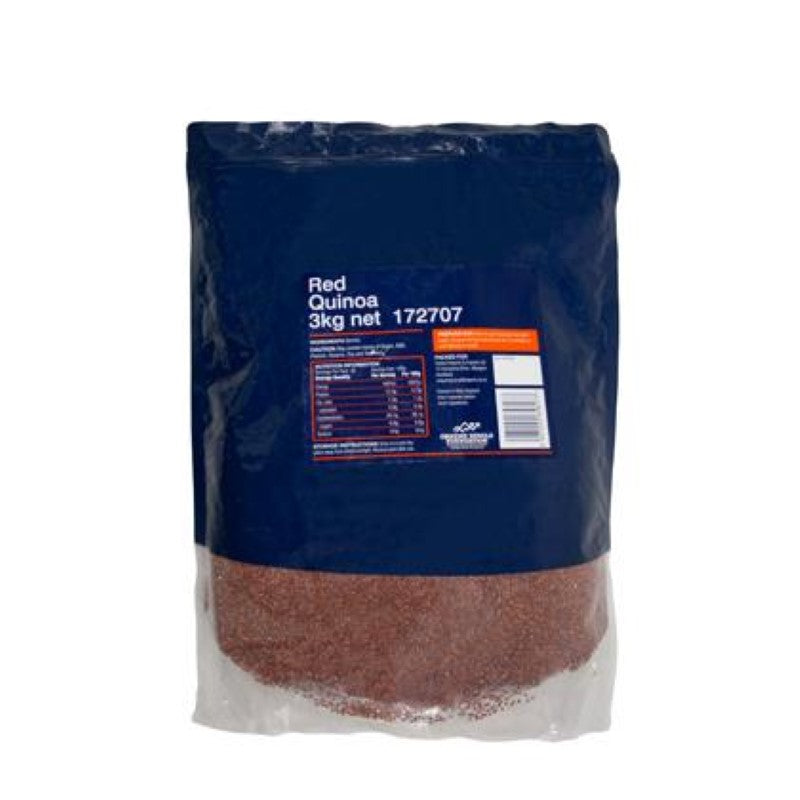 3KG pack of Organic Red Quinoa, rich in nutrients, ideal for salads, soups, and gluten-free dishes.