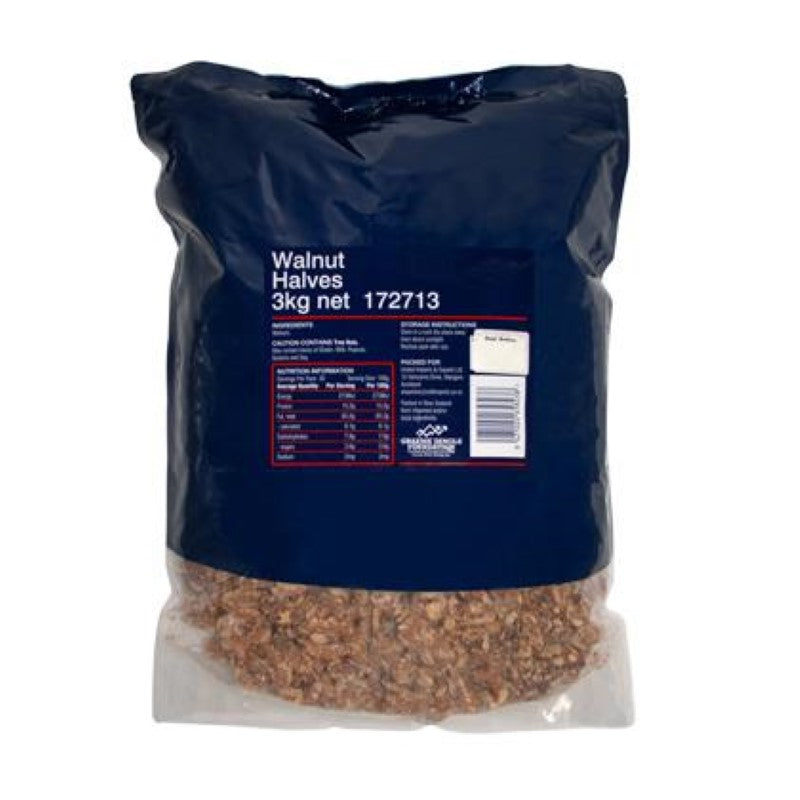 Premium walnut halves in a 3KG pack, rich in antioxidants and omega-3s, ideal for healthy snacking or cooking.