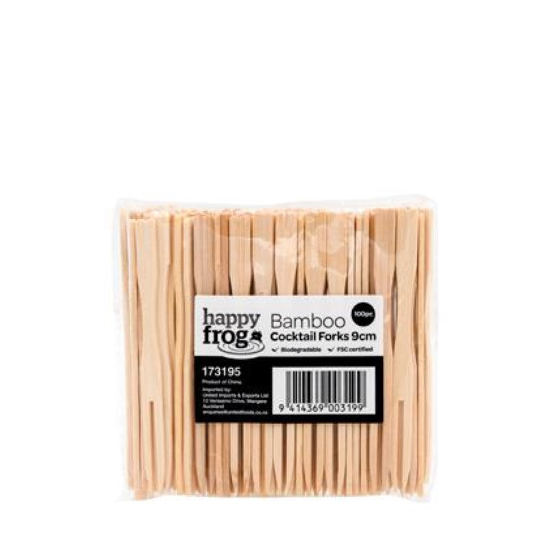 Forks Bamboo Cocktail 9Cm - Happy Frog - 100PC