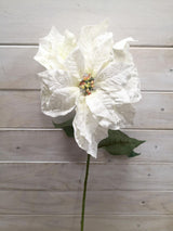 Artificial Flower -Large Velvet Poinsettia Stem