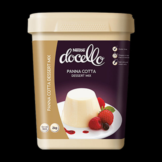 Nestle Docello 2KG Panna Cotta mix, rich Italian dessert for creamy, customizable treats. Perfect for culinary creations.