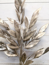 Artificial Flower -Spray - Metal Gold Bay Leaf Spray