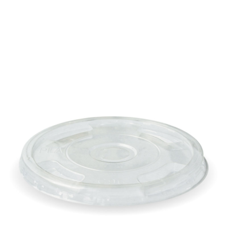 Lid Bioplastic Flat Half Moon300-700ml (96x7mm) - Biopak - 100PC