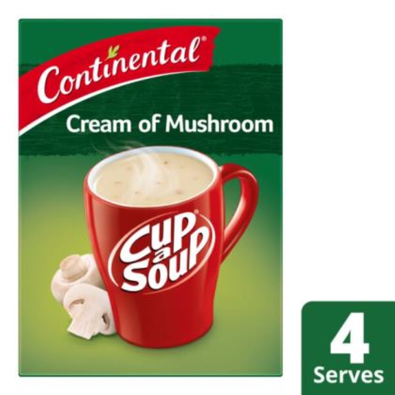 Cream Mushroom Soup Cup by Continental, 70g, gourmet on-the-go meal made with imported and Australian ingredients.