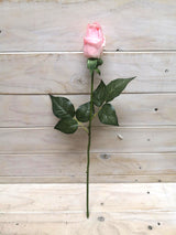 Artificial Flower -Rose  - Real Touch Rose Bud Stem PINK