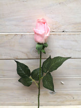 Artificial Flower -Rose  - Real Touch Rose Bud Stem PINK