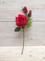 Artificial Flower -Rose - Real Touch Rose Spray With Buds