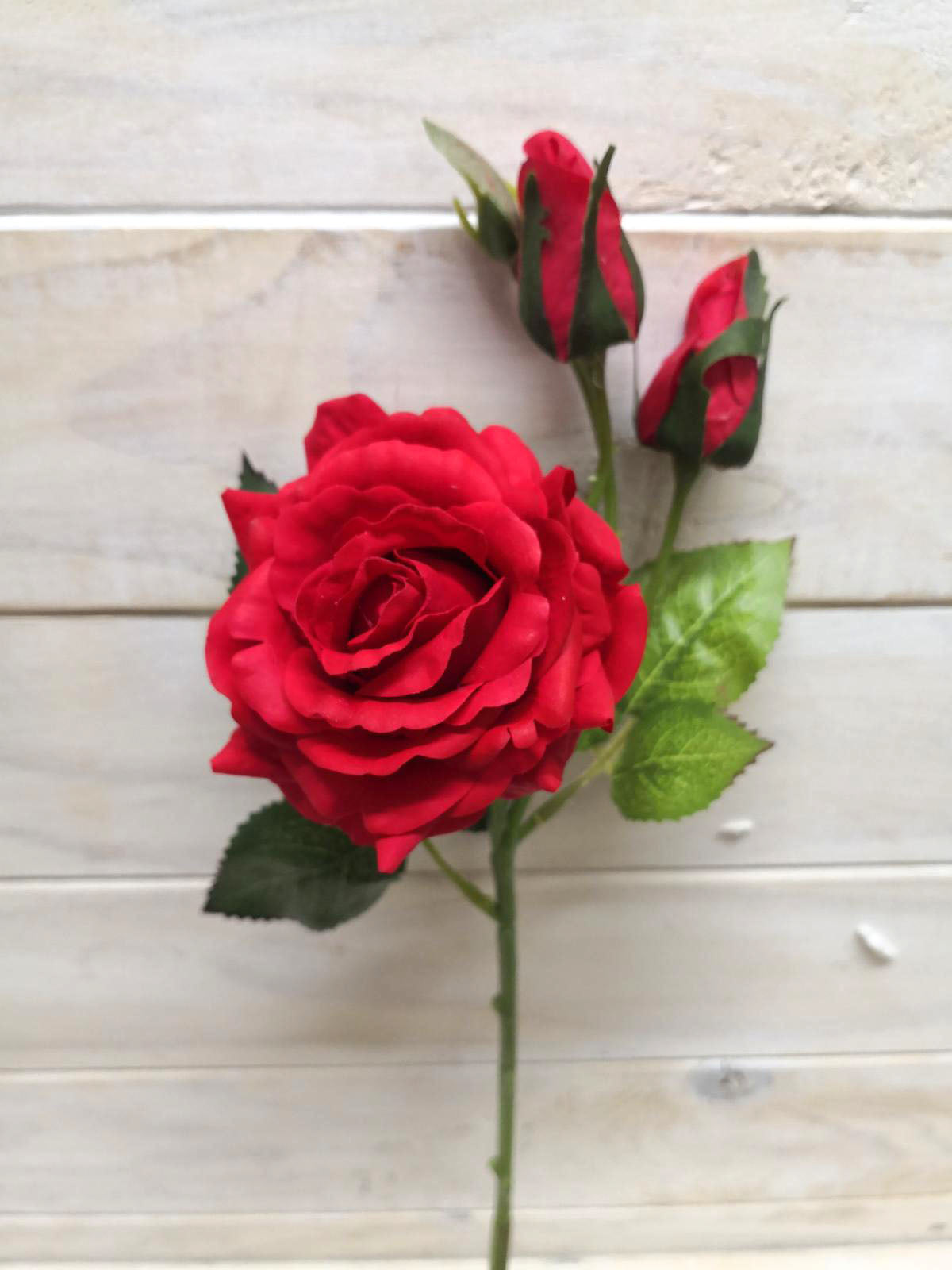 Artificial Flower -Rose - Real Touch Rose Spray With Buds