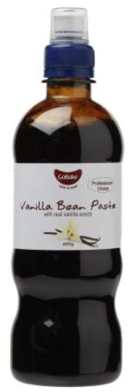 Gobake 600G Paste Vanilla Bean, a rich and aromatic natural vanilla flavor for baking, featuring visible vanilla seed specks.