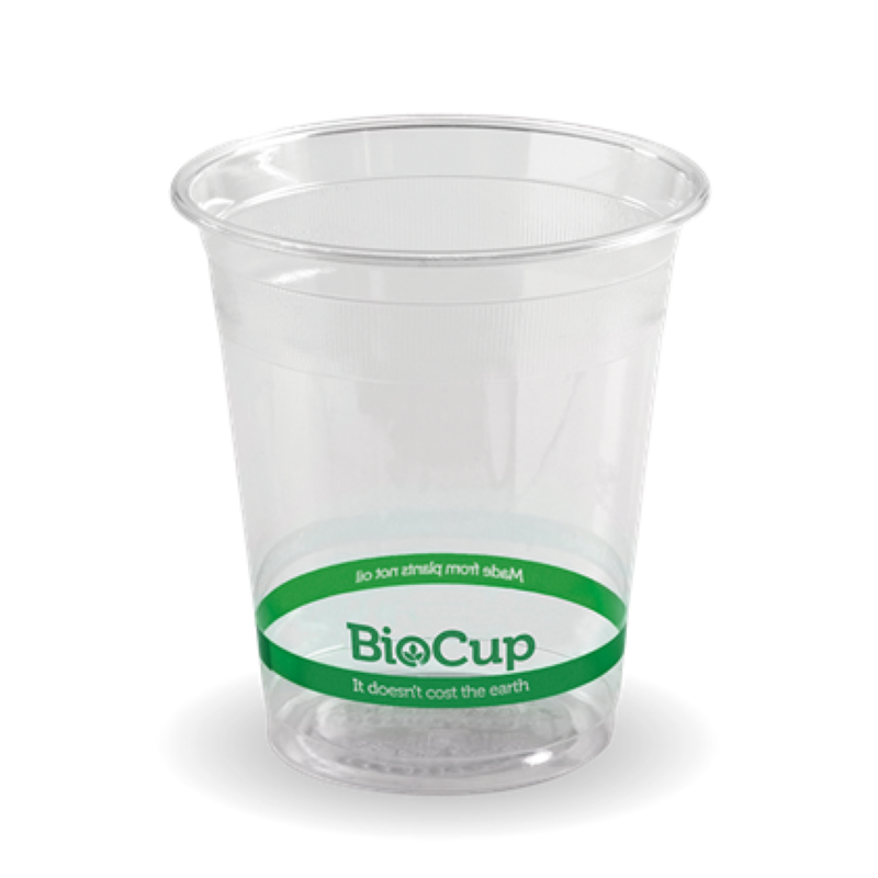 Cup Bioplastic 200ml Clear (75dia x 83mm H) - Biopak - 100PC
