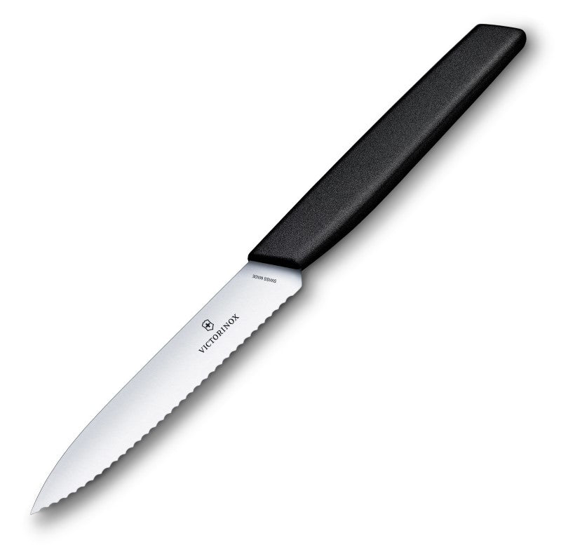 Paring Knife -  Victorinox Swiss Modern Wavy Edge Black (10cm)