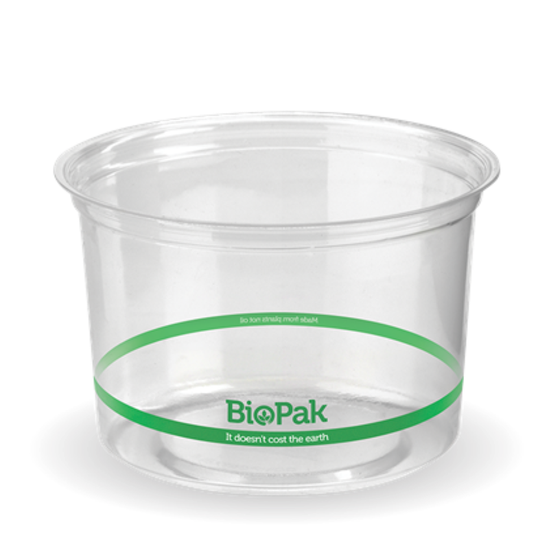 Bowl Bioplastic 500ml Clear Cold Use Only (121 dia 72mm H) - Biopak - 50PC