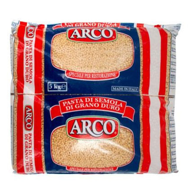 5KG bag of ARCO Couscous Pearl (Piombi Israeli) from Italy, perfect for salads and Mediterranean dishes.