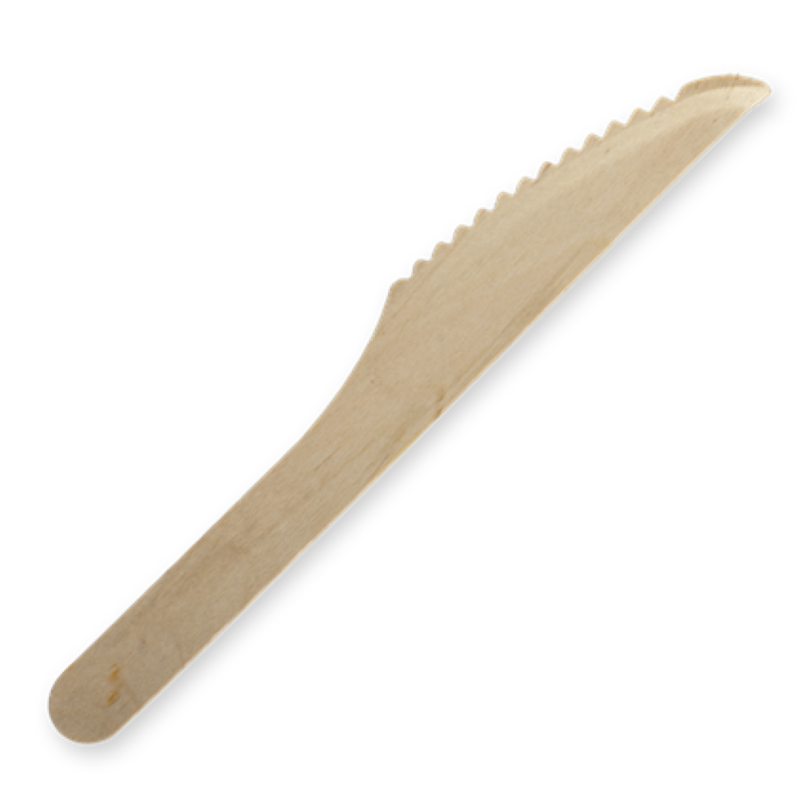 Knife Wooden 16cm Birch (160x22mm) - Biopak - 100PC