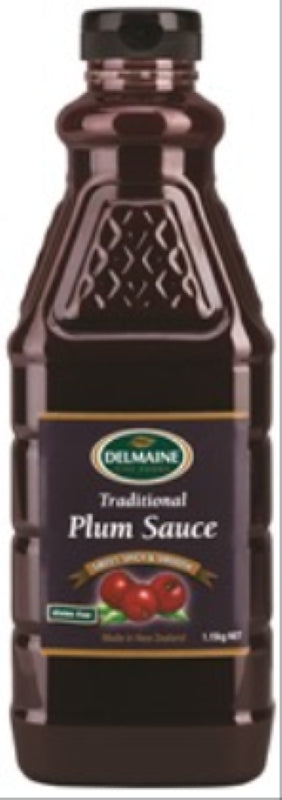 Delmaine Sauce Plum 1.15KG jar, ideal for enhancing meats, desserts, and cheese platters with rich, tangy sweetness.