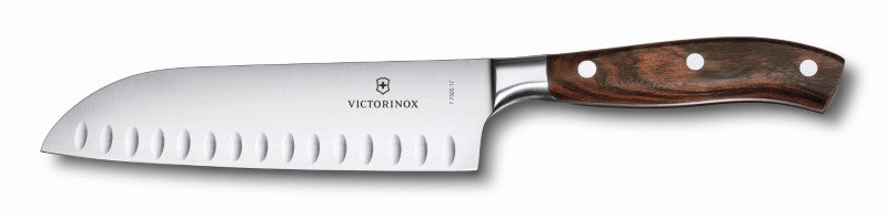 Santoku Knife - Victorinox Grand Maître Fluted Edge 3R R/Wood (17cm)