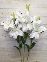 Artificial Flower -Lily  - Single White Lily Spray